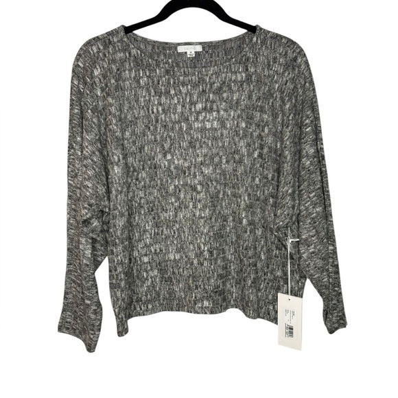 CALME by Johnny Was Oversized Soft Dolman Sleeve Cozy Loungewear Top Black/Grey - Picture 1 of 8